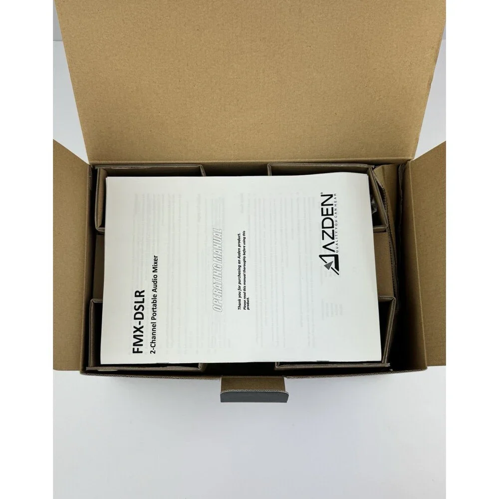 AZDEN FMX-DSLR 2-CHANNEL PORTABLE MIXER Low noise Mixer Battery Up To 15 Hours